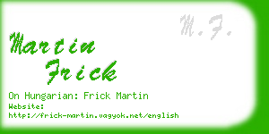 martin frick business card